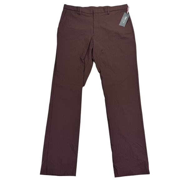 Tommy Hilfiger Mens TH Flex Tate Modern Fit Solid Pants Burgundy 36x34 - Picture 1 of 4